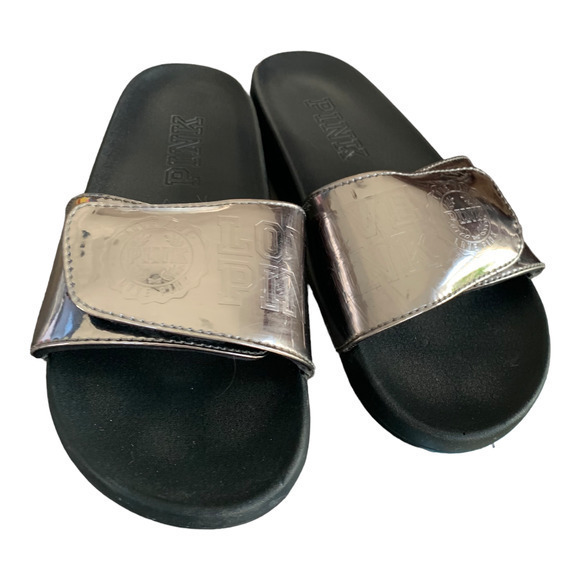 Pink Nation Limited VS CrossOver Slides Beach Silver‎ Sz 9 - Picture 1 of 4
